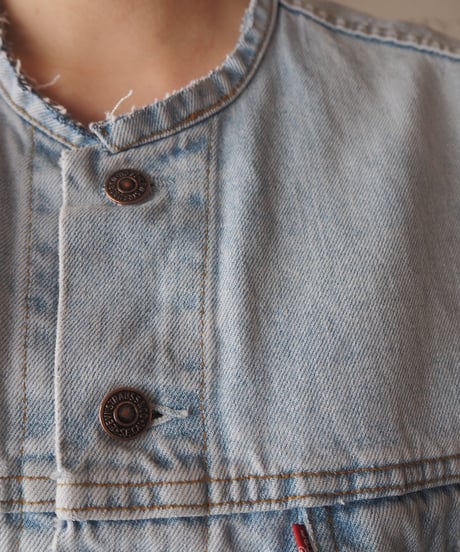 Remake Levi's Collarless Denim Jacket LBL