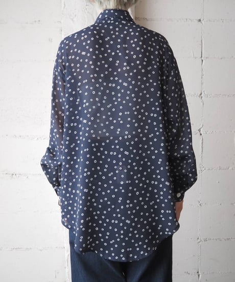 KRIZIA Small Flower Pattern Sheer Blouse NV