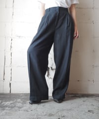 VALERIE STEVENS PETITES Linen Tuck Pants BK