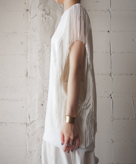 【Orfeo REMAKE】fringesweat vest WH
