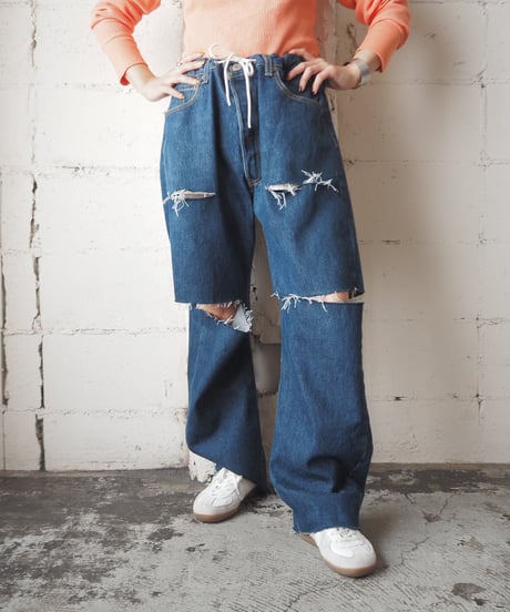 REMAKE Levi's501 Crashed Denim Pants NV