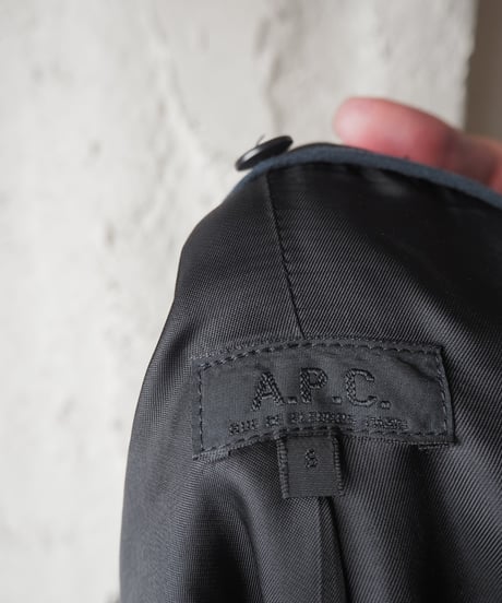 A.P.C. Double Breasted Wool Coat With Floral Liner BK