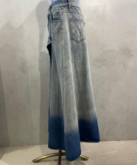 Design Hem Gradation Denim Skirt LBLBL