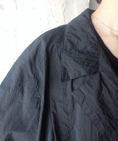 1980's Washer Poly Double Breasted Coat BK