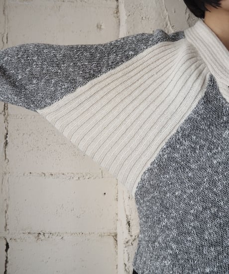 Bicolor Design Sweater GRWH