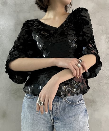 S/S Sequin Tops BK
