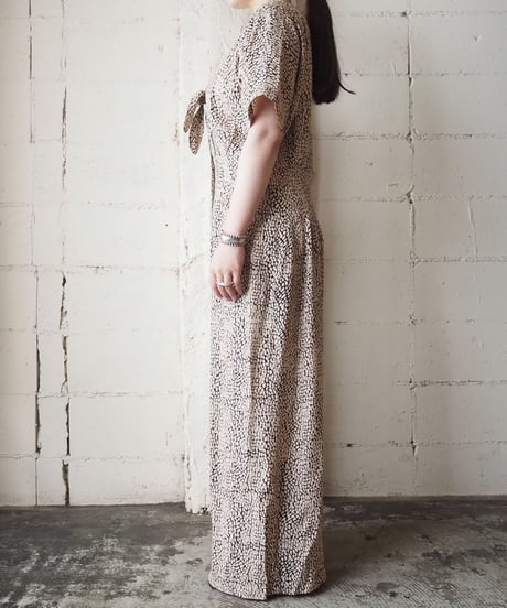 Wide Pants Pattern Jumpsuit BEBK