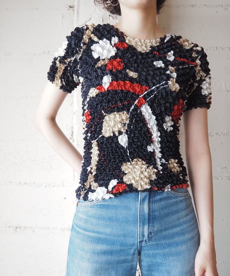 Flower Pattern Popcorn Tops NVBUR