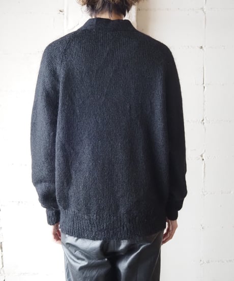 Big Button Mohair Knit Cardigan BK