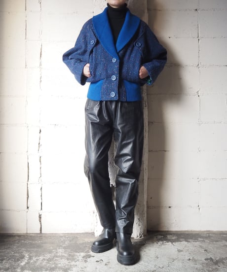 Rib Shawl Collar Tweed Jacket BL