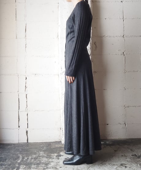 Many Button Rib Knit Dress GR