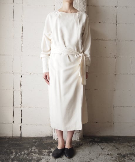 Long  Rib Wrap Silk Dress  IV