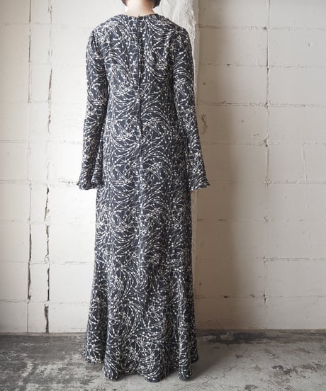 Slit Sleeves Long Dress BKWH