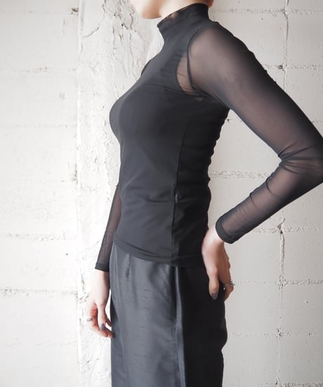 Mockneck Sheer Cutsewn BK