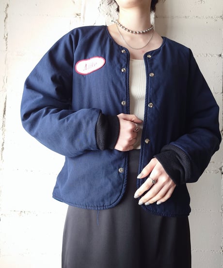 Collarless Snap Button Jacket NV