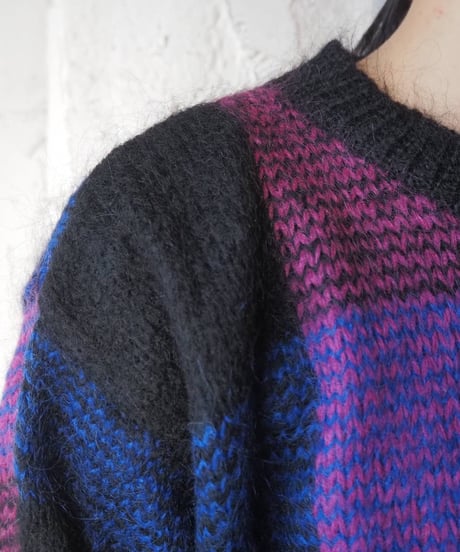 Check  Pattern Mohair Knit BLPI