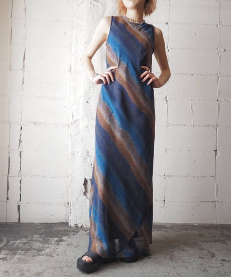 Layered Sheer Pattern N/S Dress NVBR