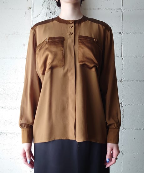 ESCADA Collarless Silk Blouse BR