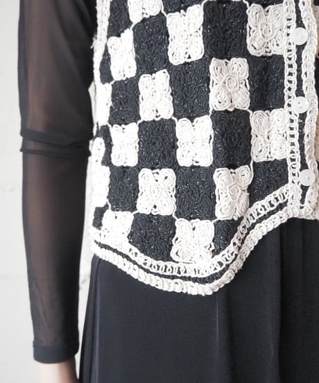 Checker Crochet Vest BKIV