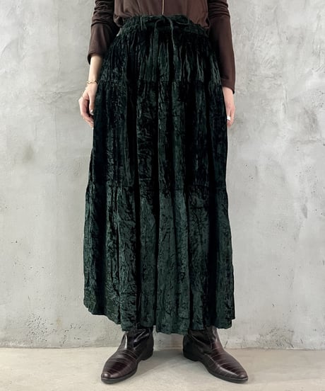 Velour Tiered Skirt GN
