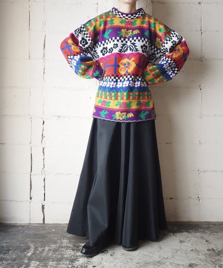 Checker Line Pattern Knit PURWHRE