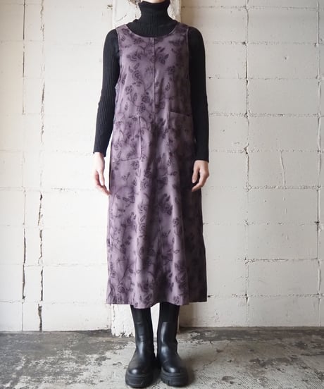 Fake Suede Flower Pattern Dress BR