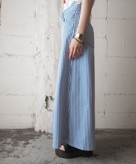 UNITED COLORS OF BENETTON Stripe Wide Pants BL WH