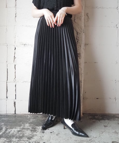 Satin Pleated Skirt BK