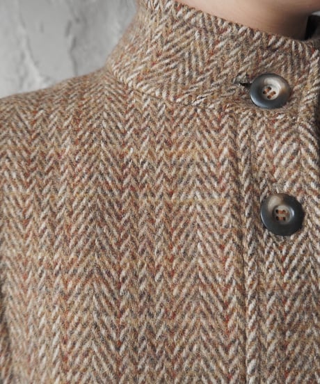 Stand Collar Check Coat BE