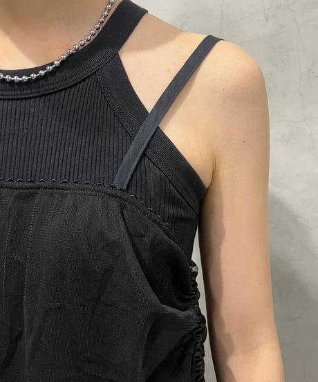 REMAKE Tulle Gather Camisole/Skirt BK