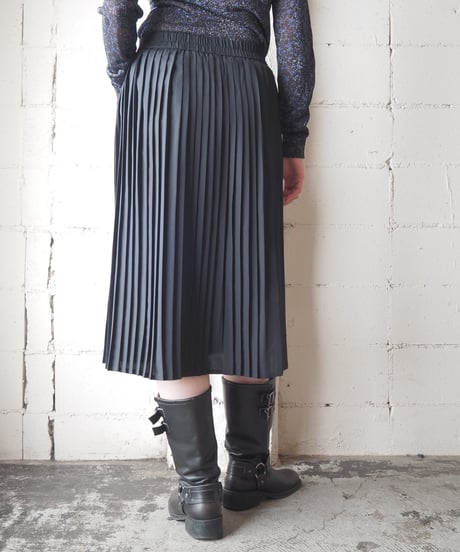Polyester Pleated Easy Skirt BK