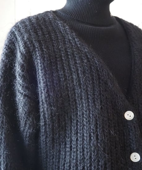 Vneck Mohair Cardigan BK