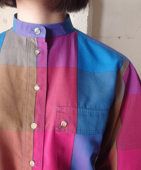 1980's Band Collar Check Shirt PIBL