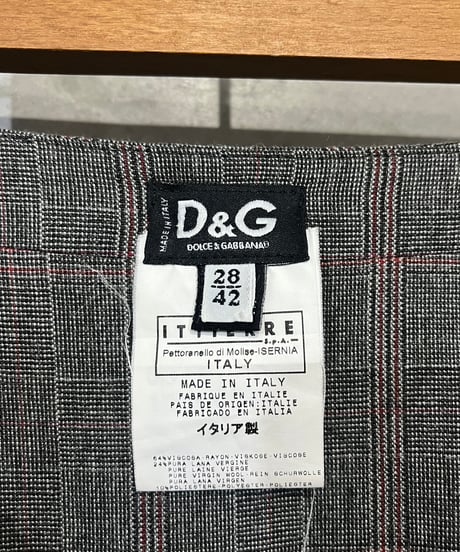 D&G DOLCE & GABBANA Check Hem Design Skirt GRRE