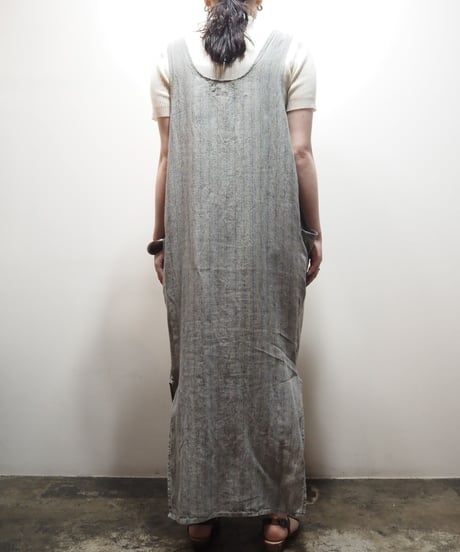 FLAX Linen Stripe Jumper Skirt GRLBL