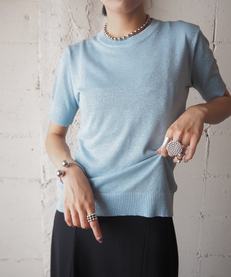 Lame Mix Short Sleeve Knit LBL