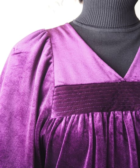 Velour Volume Sleeve Dress PUR
