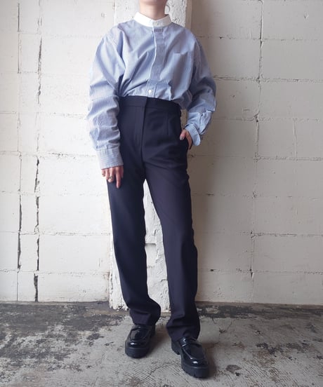 sacai Band Collar Stripe Shirt WHBL