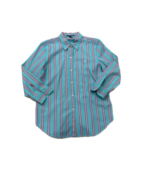 LAUREN Middle Sleeve Stripe Shirt TQBLRE