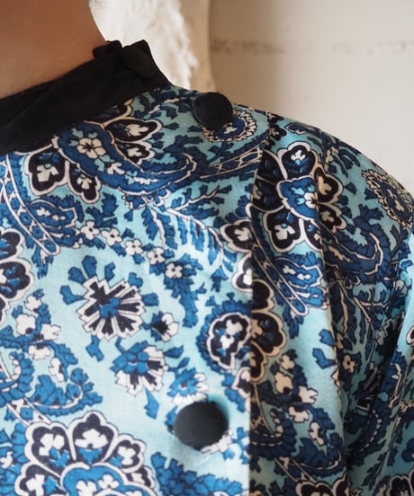 Long Rib Paisley Pattern Blouse BLBK