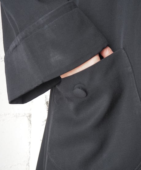 1960's Vintage Lytton's Big Collar Long Coat BK