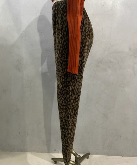 Velour Leopard Pattern Easy Pants BR