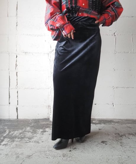 Velour A Line Skirt BK