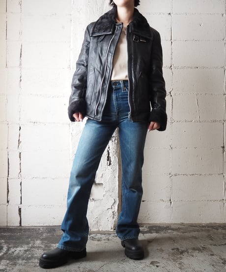 GOLDTOP  Boa Collar Leather Jacket BK