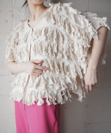 Cotton Fringe Jacket Vest IV