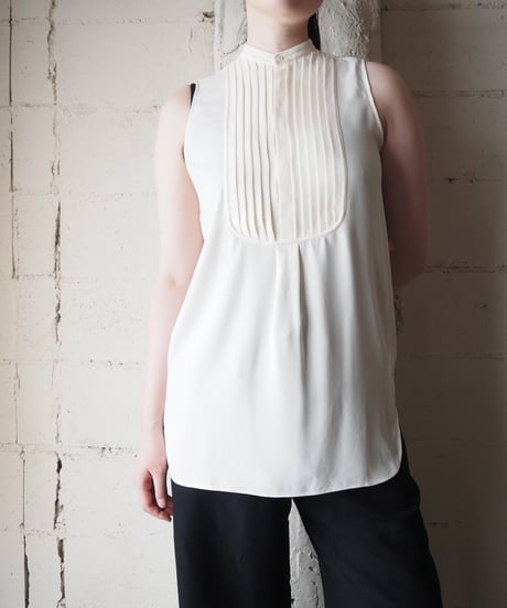 POLO RALPH LAUREN Pleated Bosom Sleeveless Shirt IV