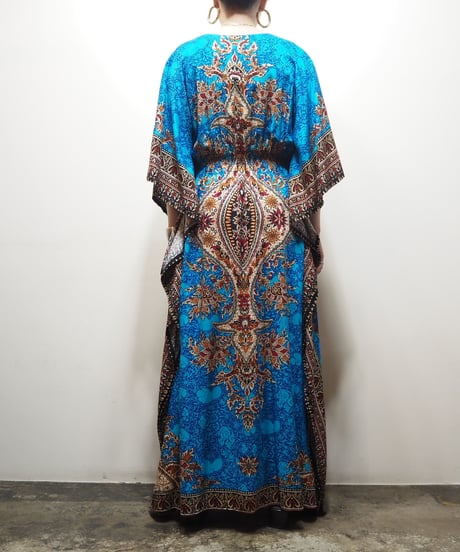 African Batik Rayon Dress BL BK