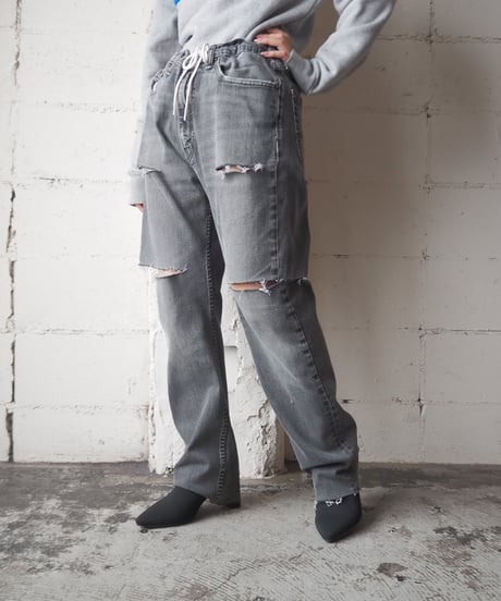REMAKE Levi's 505 Crashed Draw String Denim GR