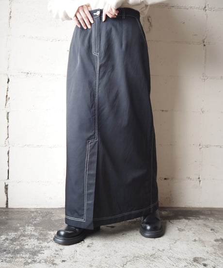White Stitch Tight Skirt BK