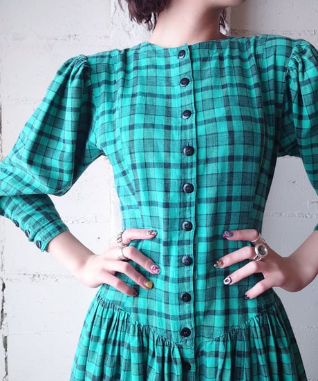 Puff Sleeve Check Dress GN